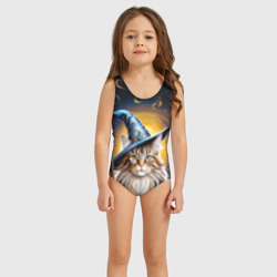 Детский купальник 3D Кот Мейн Кун волшебник