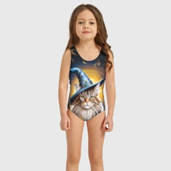 Детский купальник 3D Кот Мейн Кун волшебник