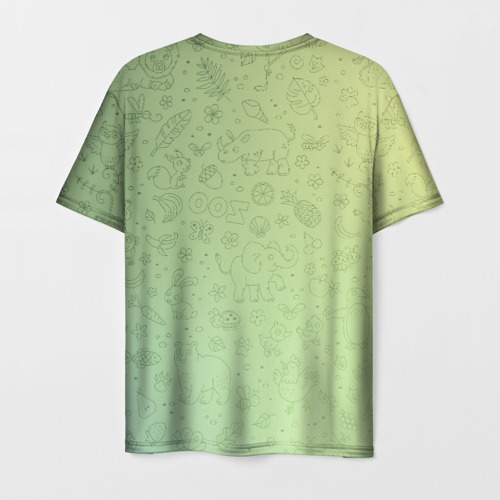 Мужская футболка 3D Соцсети зеленый фон, цвет 3D печать - фото 2
