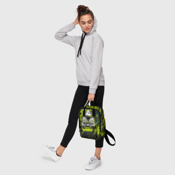 Рюкзак с принтом Game для женщины, вид на модели спереди №4. Цвет основы: белый