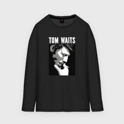 Женский лонгслив oversize хлопок Tom Waits in abstract graphics