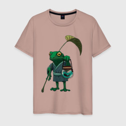 Мужская футболка хлопок Лягушка с мальком