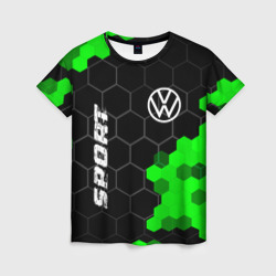 Женская футболка 3D Volkswagen green sport hexagon