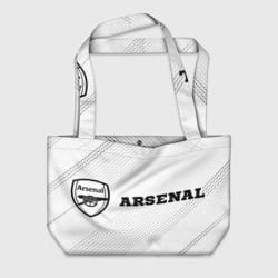 Пляжная сумка 3D Arsenal sport на светлом фоне по-горизонтали