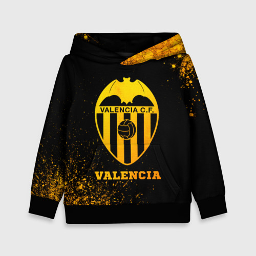 Детская толстовка 3D Valencia - gold gradient, цвет черный