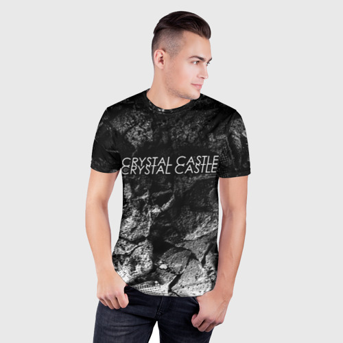 Мужская футболка 3D Slim Crystal Castles black graphite, цвет 3D печать - фото 3