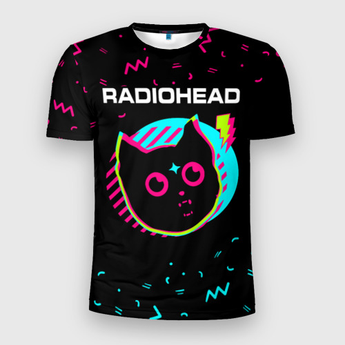 Мужская футболка 3D Slim Radiohead - rock star cat, цвет 3D печать