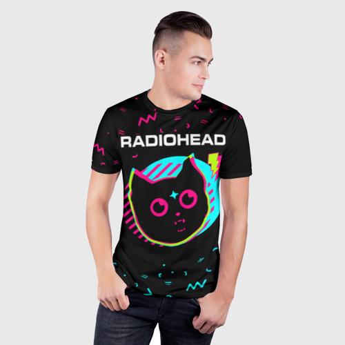 Мужская футболка 3D Slim Radiohead - rock star cat, цвет 3D печать - фото 3