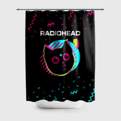 Штора 3D для ванной Radiohead - rock star cat