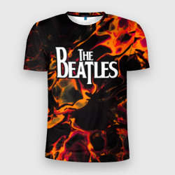 Мужская футболка 3D Slim The Beatles red lava
