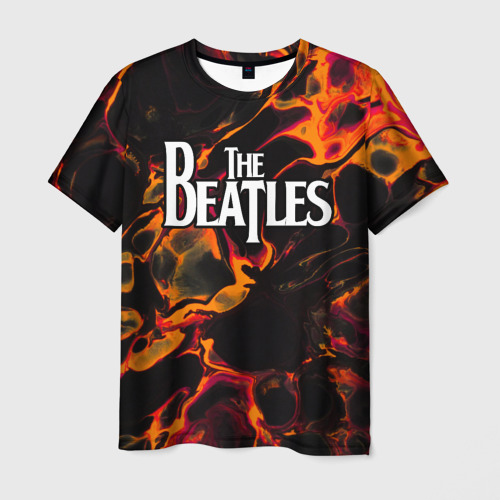 Мужская футболка 3D The Beatles red lava, цвет 3D печать