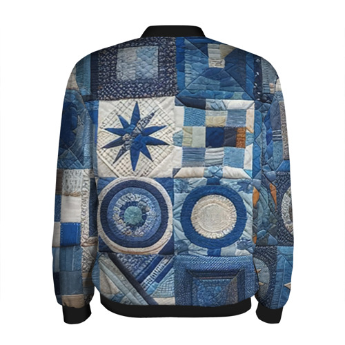 Мужской бомбер 3D Denim patchwork - ai art, цвет черный - фото 2