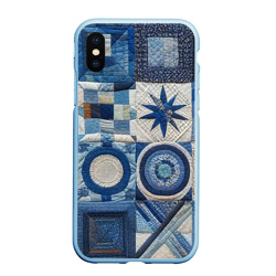 Чехол для iPhone XS Max матовый Denim patchwork - ai art