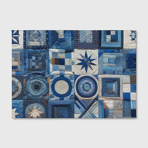 Холст прямоугольный Denim patchwork - ai art, цвет 3D печать - фото 2