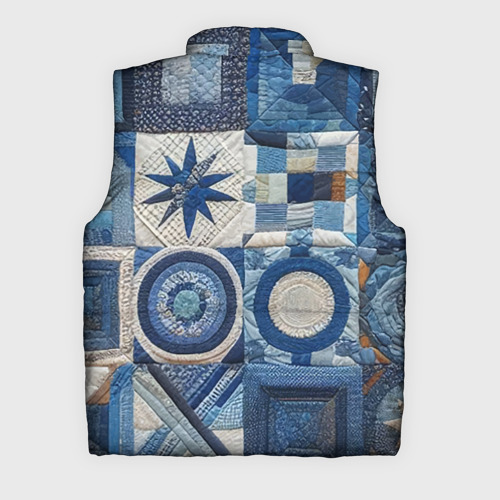 Мужской жилет утепленный 3D Denim patchwork - ai art, цвет светло-серый - фото 2