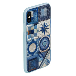 Чехол для iPhone XS Max матовый Denim patchwork - ai art - фото 2