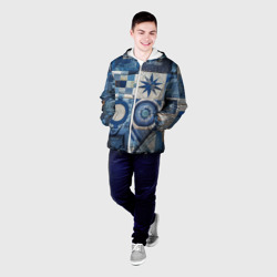 Мужская куртка 3D Denim patchwork - ai art - фото 2