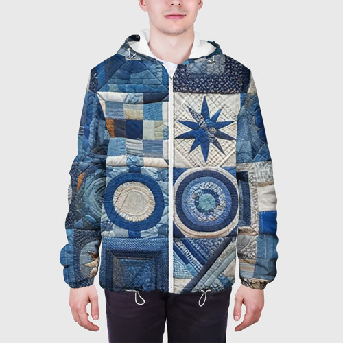Мужская куртка 3D Denim patchwork - ai art, цвет 3D печать - фото 4