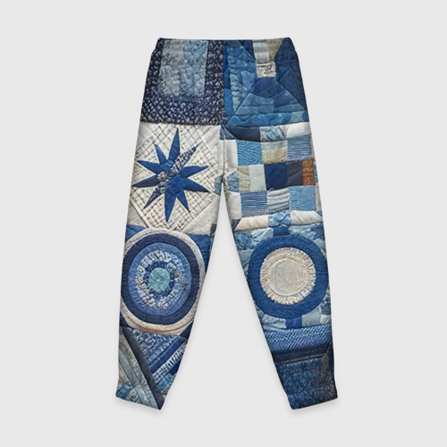 Детские брюки 3D Denim patchwork - ai art, цвет 3D печать - фото 2