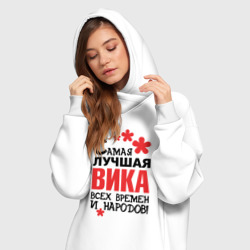 Платье-худи хлопок Самая лучшая Вика  - фото 2