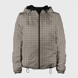 Серый бежевый в клетку – Женская куртка 3D с принтом купить со скидкой в -10%