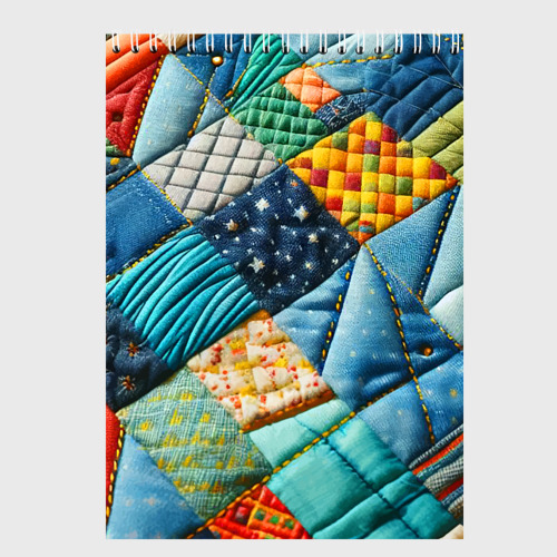 Скетчбуки с принтом Лоскутное одеяло - пэчворк, вид спереди №1