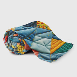 Плед с принтом Лоскутное одеяло - пэчворк для любого человека, вид спереди №2. Цвет основы: 3d (велсофт)