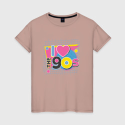 Люблю 90е – Женская футболка хлопок с принтом купить со скидкой в -20%