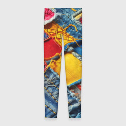 Леггинсы 3D Colorful denim patchwork - ai art