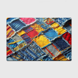 Головоломка Пазл магнитный 126 элементов Colorful denim patchwork - ai art