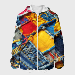 Мужская куртка 3D Colorful denim patchwork - ai art