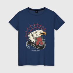 Орёл дух свободы – Женская футболка хлопок с принтом купить со скидкой в -20%