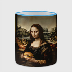 Кружка с полной запечаткой Мона Лиза и большой гамбургер - фото 2