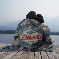 Плед с принтом Vanguard denim patchwork - ai art для любого человека, вид спереди №3. Цвет основы: 3d (велсофт)