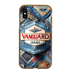 Чехол для iPhone XS Max матовый Vanguard denim patchwork - ai art