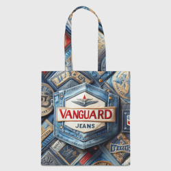 Vanguard denim patchwork - ai art – Шоппер 3D с принтом купить