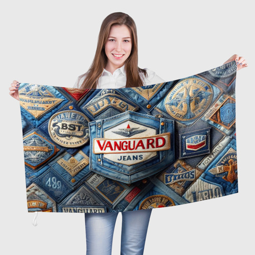 Флаг 3D Vanguard denim patchwork - ai art