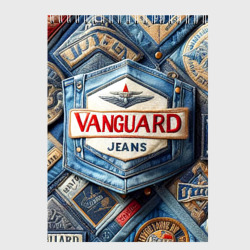Vanguard denim patchwork - ai art – Скетчбук с принтом купить