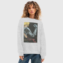 Женский свитшот oversize без начеса хлопок Стальной алхимик Эдвард Элрик - фото 2