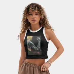 Женская укороченная майка-топ хлопок Стальной алхимик Эдвард Элрик - фото 2