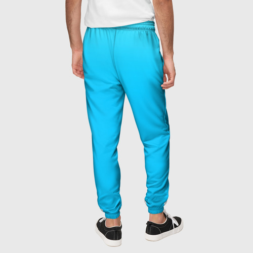 Мужские брюки 3D Мягкий градиент ярко-голубой, цвет 3D печать - фото 5