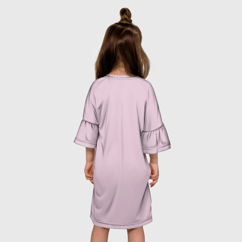 Детское платье 3D с принтом Светло-лиловый однотонный, вид сзади #2