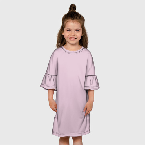 Детское платье 3D с принтом Светло-лиловый однотонный, вид сбоку #3