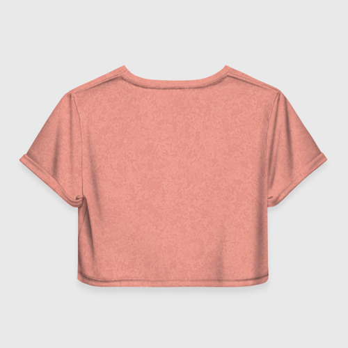 Женская футболка Crop-top 3D Однотонный персиковый текстура, цвет 3D печать - фото 2