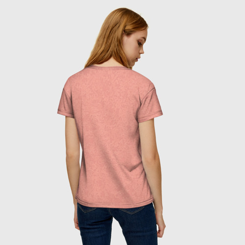 Женская футболка 3D Однотонный персиковый текстура, цвет 3D печать - фото 4