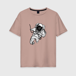 Женская футболка хлопок Oversize Alone astronaut