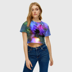 Женская футболка Crop-top 3D Расколотое стекло - космическая туманность - фото 2