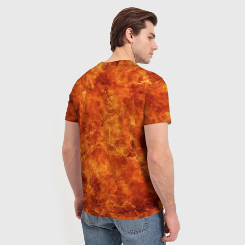 Мужская футболка 3D Пламя 8бит текстура, цвет 3D печать - фото 4