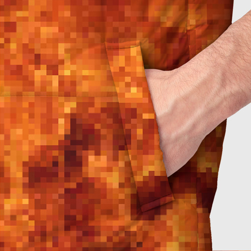 Мужской жилет утепленный 3D Пламя 8бит текстура, цвет черный - фото 6