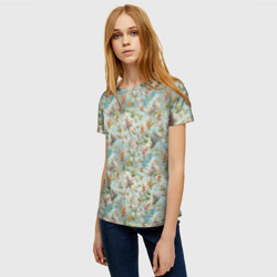 Женская футболка 3D Сирень цветы паттерн - фото 2